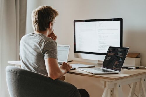 man using computer