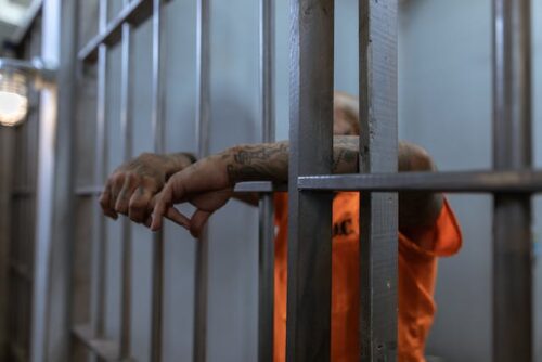 man behind bars