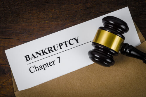 gavel and paper that says bankruptcy chapter 7